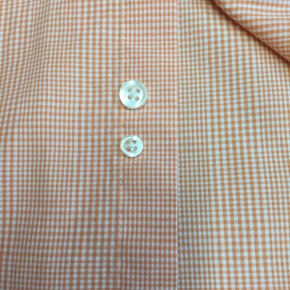 CHAPS Orange Check Button Down Long Sleeve Shirt 16 32/33 - Picture 5 of 9
